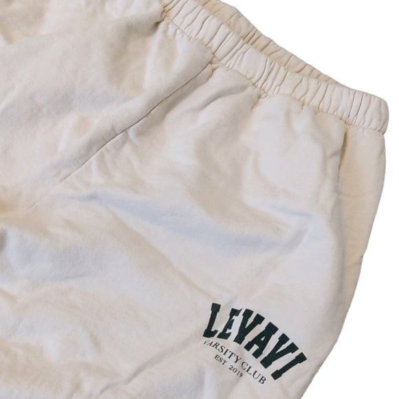 Levavi Varsity Club Made in USA Cotton Sweatpants Medium Bone - Picture 3 of 14